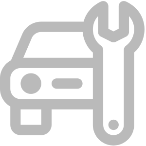 Automotive Staffing: A gray outline of a car with a large wrench overlapping it, symbolizing car maintenance, repair services, or automotive tools.