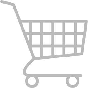 Consumer Goods Staffing: A gray outline of a shopping cart with a grid-style basket and four wheels, symbolizing retail, shopping, or consumer activity.